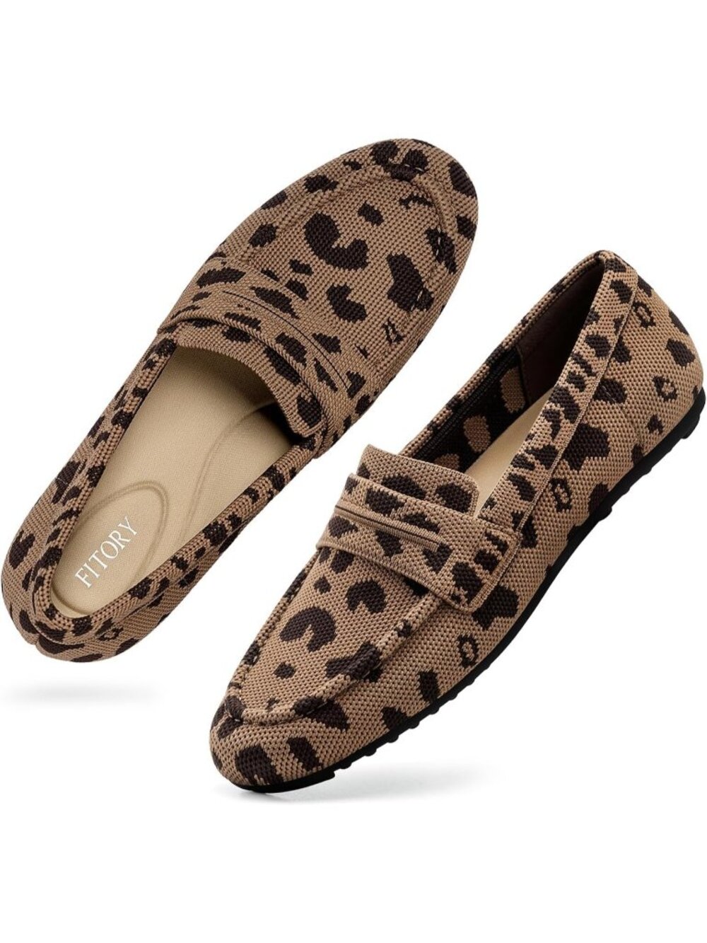 🆕Women's Leopard Business Casual Loafers Slip On Dressy Work Driving Flats